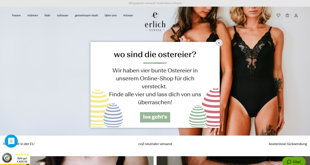 erlich Textil Ostereiersuche Start
