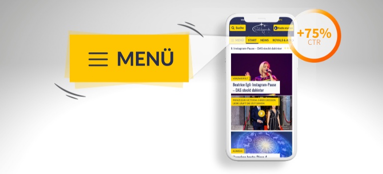 Case Study: Vibrierendes Burgermenü bringt schlager.de eine 75% höhere CTR