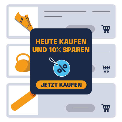 Warenkorb mit 10 % Rabatt-Popup zur Vermeidung von Warenkorbabbrüchen