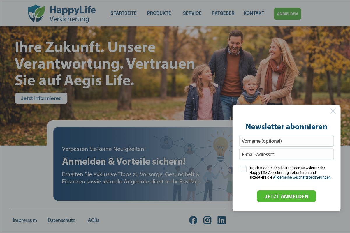 Newsletter Signup Mockup EN