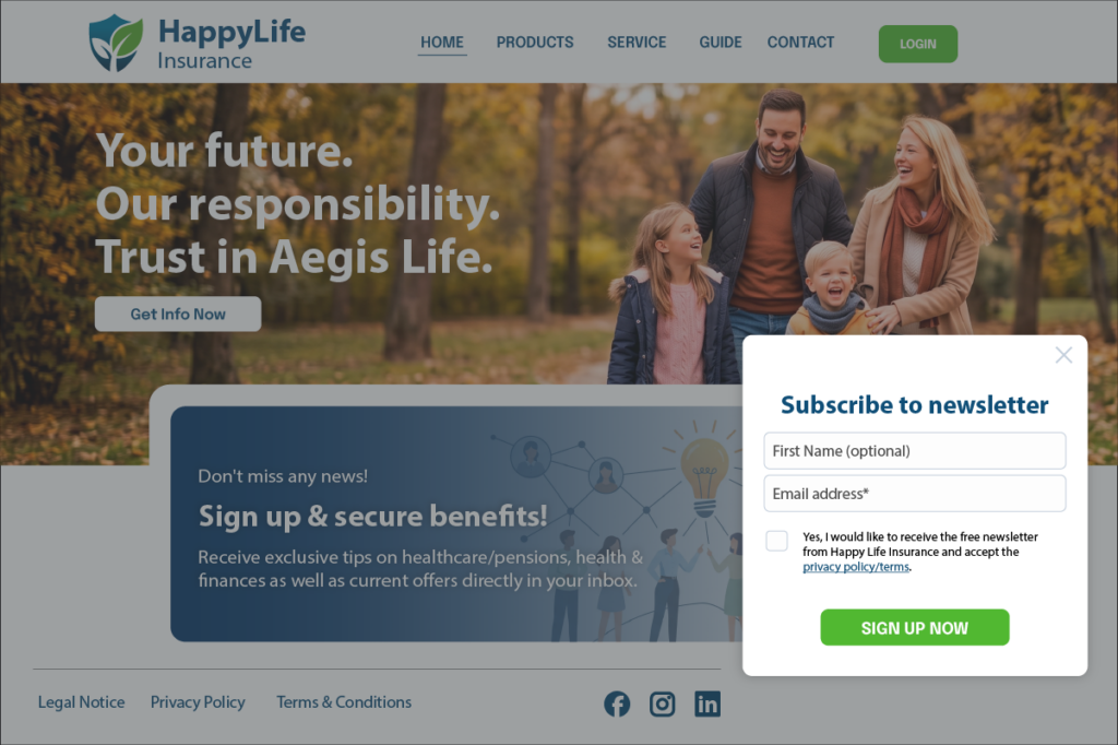 Newsletter Signup Mockup EN